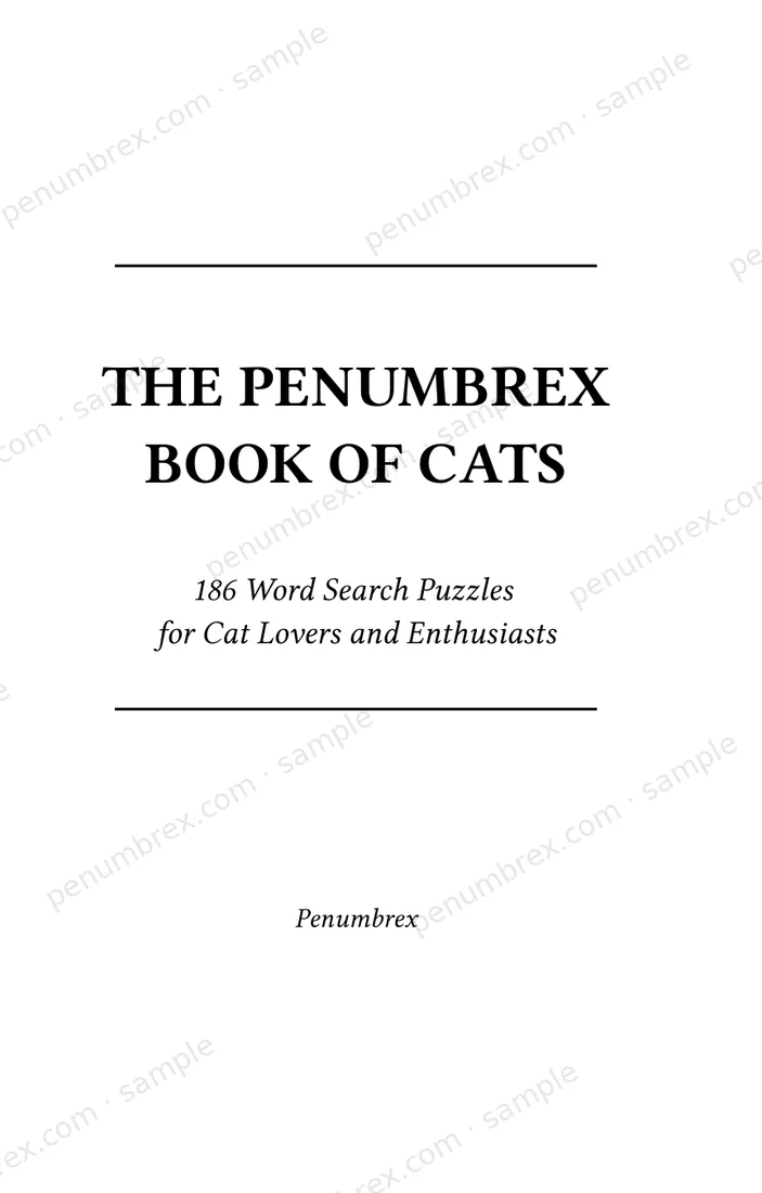 Page 1 of The Penumbrex Book of Cats