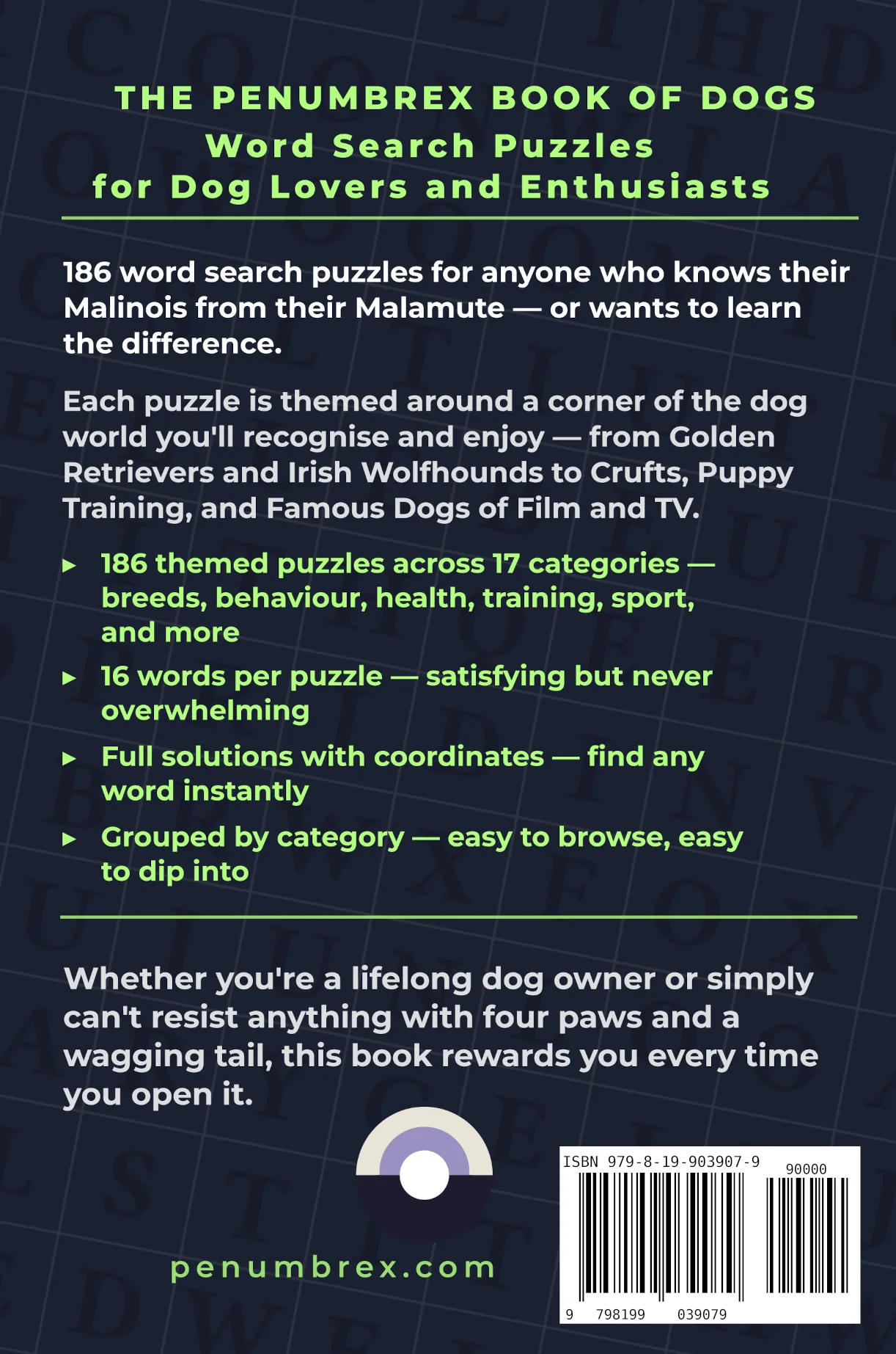 Back cover of The Penumbrex Book of Dogs