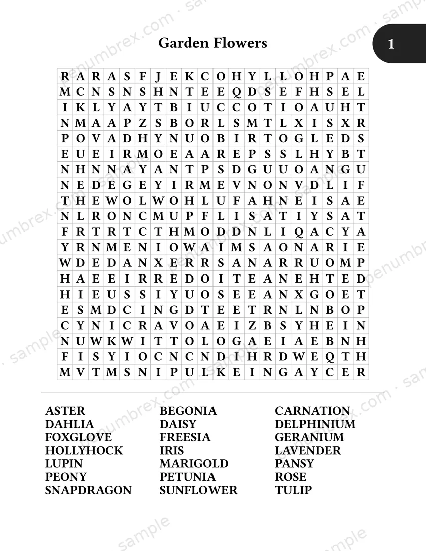 Page 7 of The Penumbrex Book of Large Print Word Search — Volume 1
