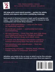 Back cover of The Penumbrex Book of Large Print Word Search — Volume 2
