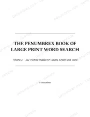 Page 1 of The Penumbrex Book of Large Print Word Search — Volume 2