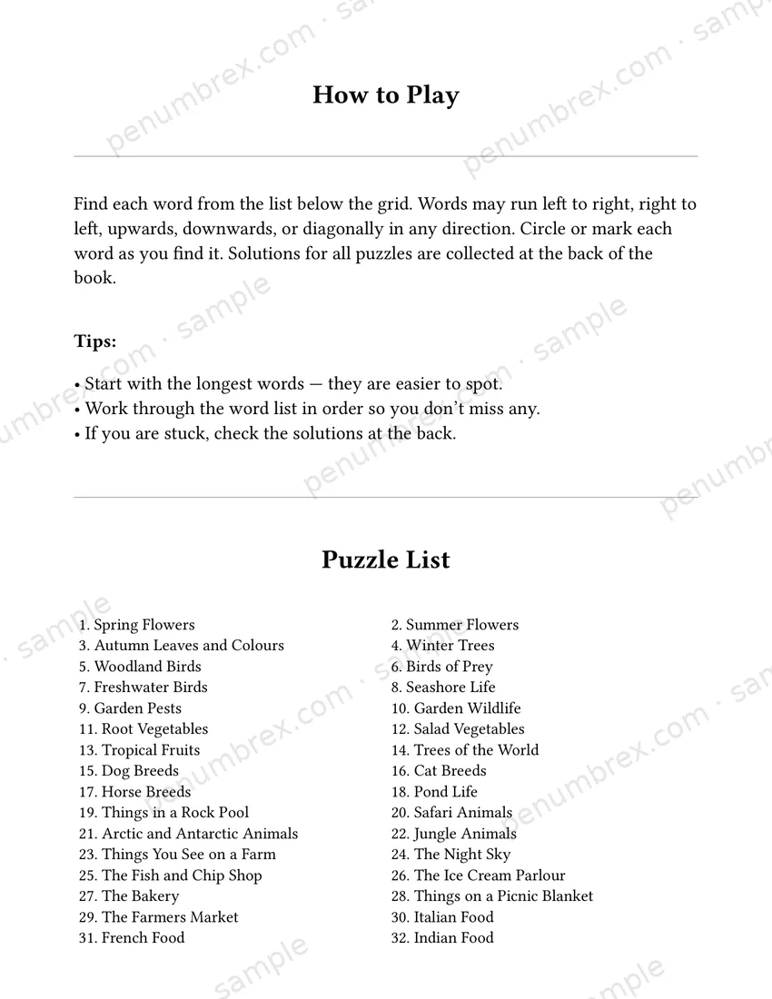 Page 3 of The Penumbrex Book of Large Print Word Search — Volume 2