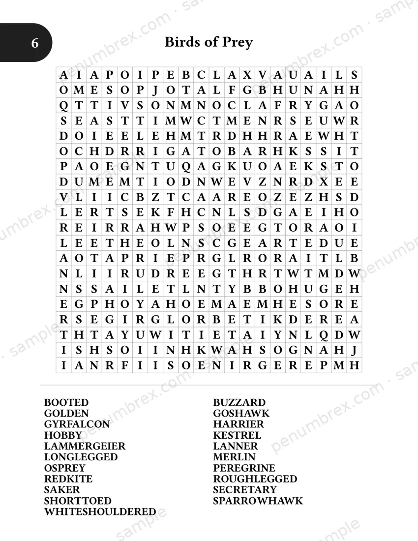 Page 12 of The Penumbrex Book of Large Print Word Search — Volume 2