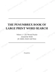 Page 1 of The Penumbrex Book of Large Print Word Search — Volume 3