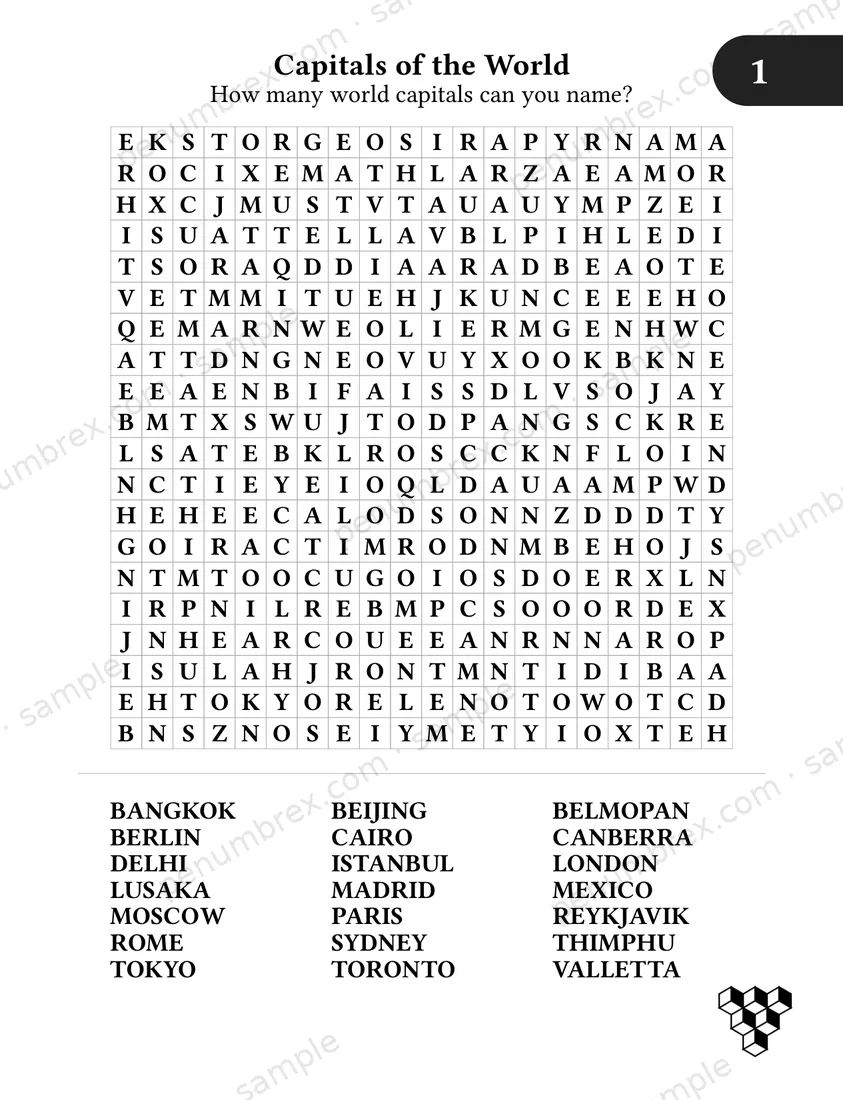 Page 7 of The Penumbrex Book of Large Print Word Search — Volume 3