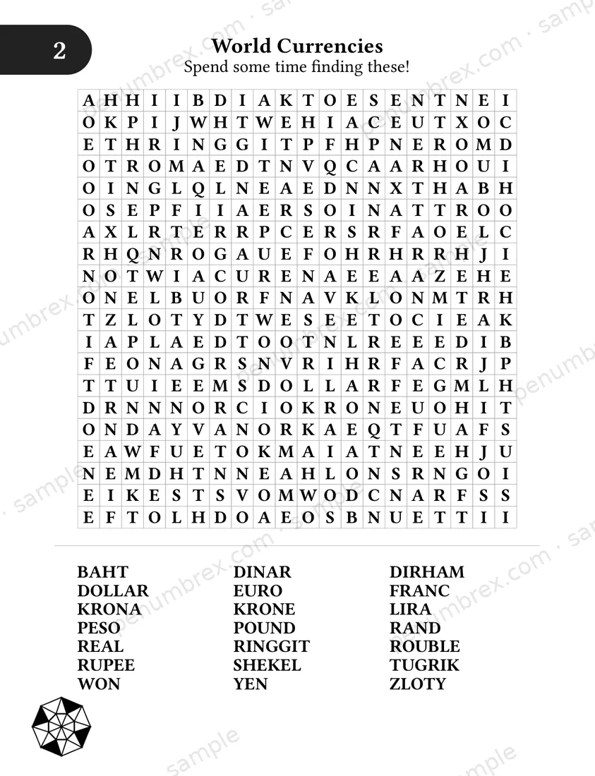 Page 8 of The Penumbrex Book of Large Print Word Search — Volume 3