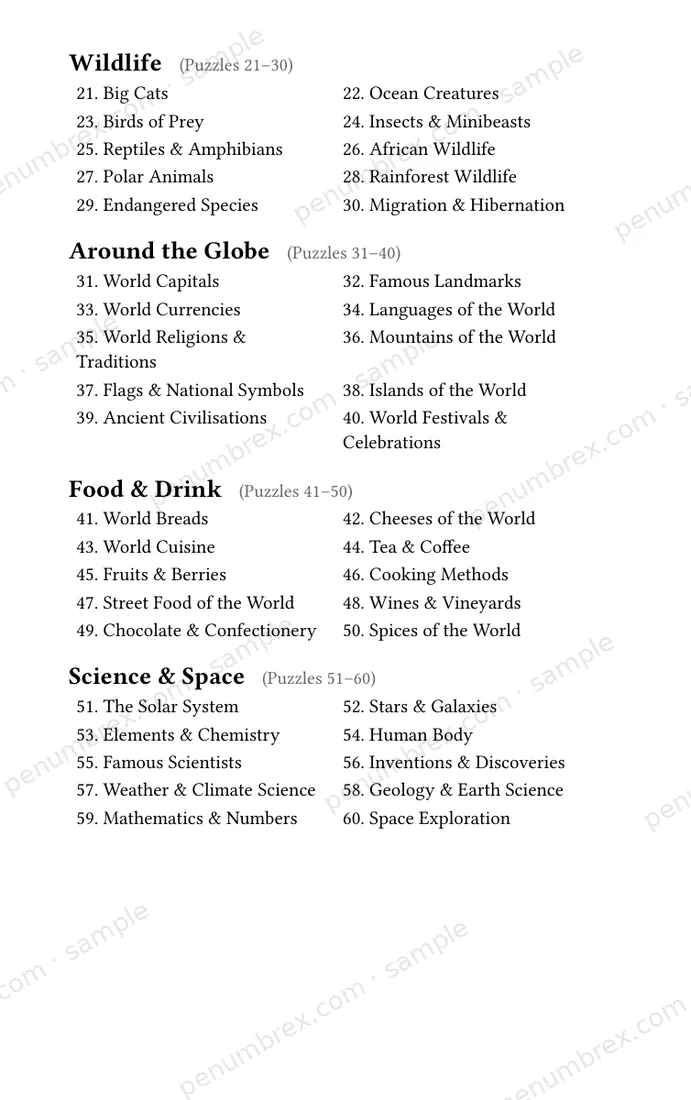 Page 4 of Mini Penumbrex #1 — The World Around Us — Word Search
