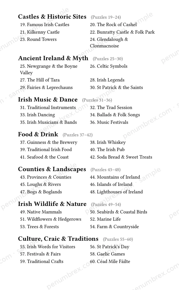 Page 4 of Mini Penumbrex #2 — Ireland: The Emerald Isle — Word Search