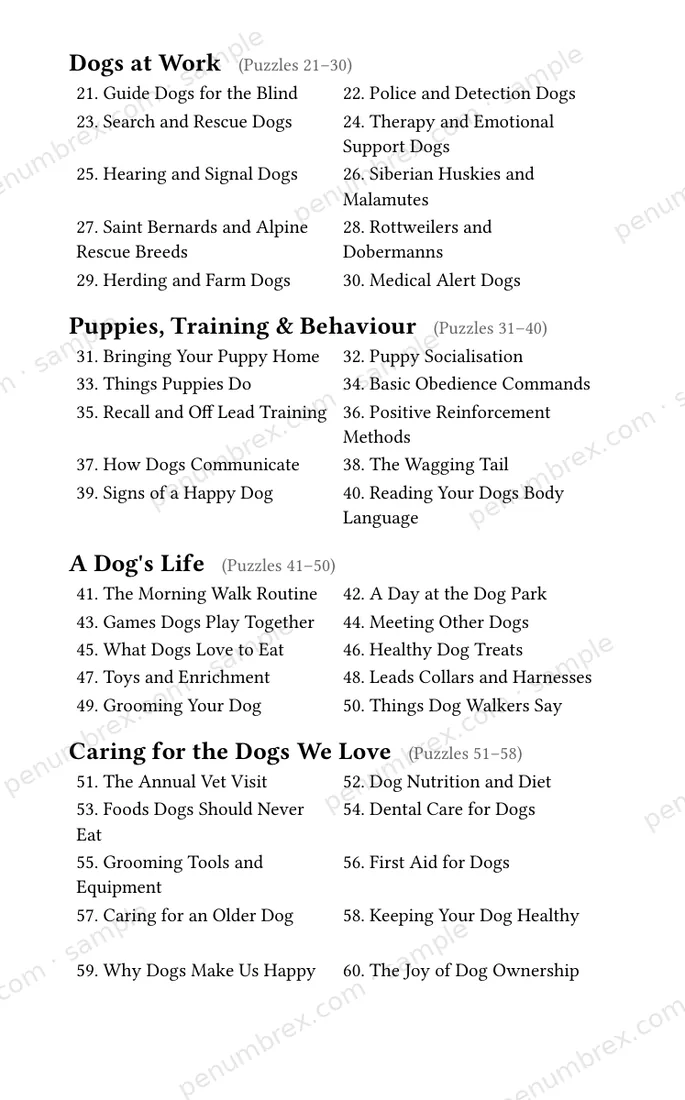 Page 4 of Mini Penumbrex #3 — Dogs — Word Search