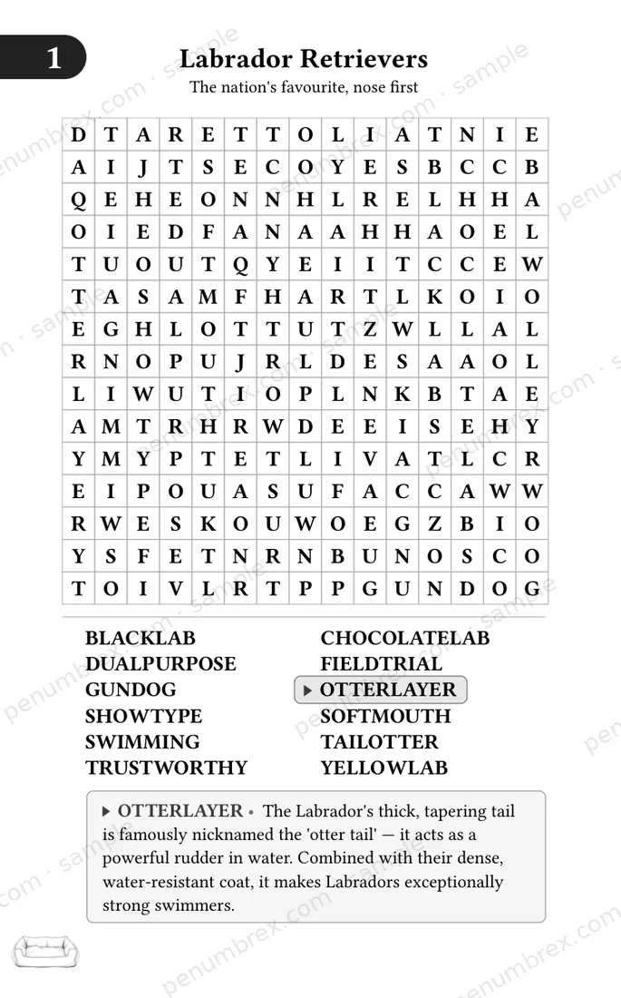 Page 6 of Mini Penumbrex #3 — Dogs — Word Search