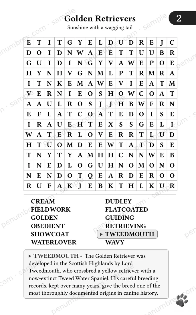 Page 7 of Mini Penumbrex #3 — Dogs — Word Search