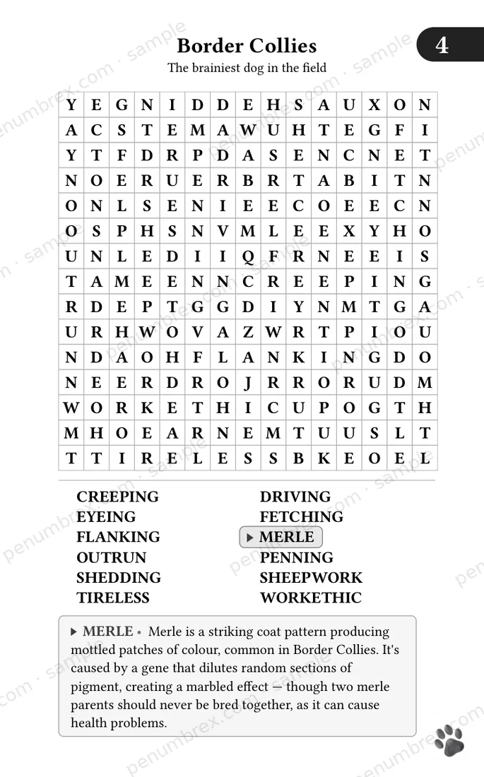 Page 9 of Mini Penumbrex #3 — Dogs — Word Search