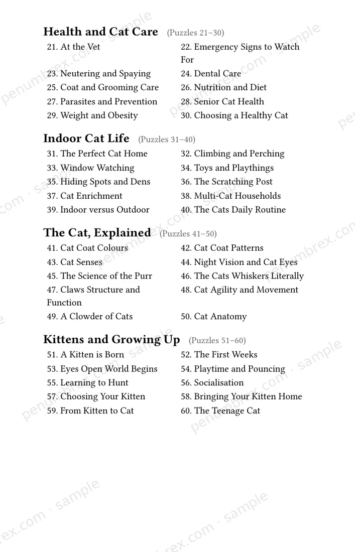 Page 4 of Mini Penumbrex #4 — Cats — Word Search