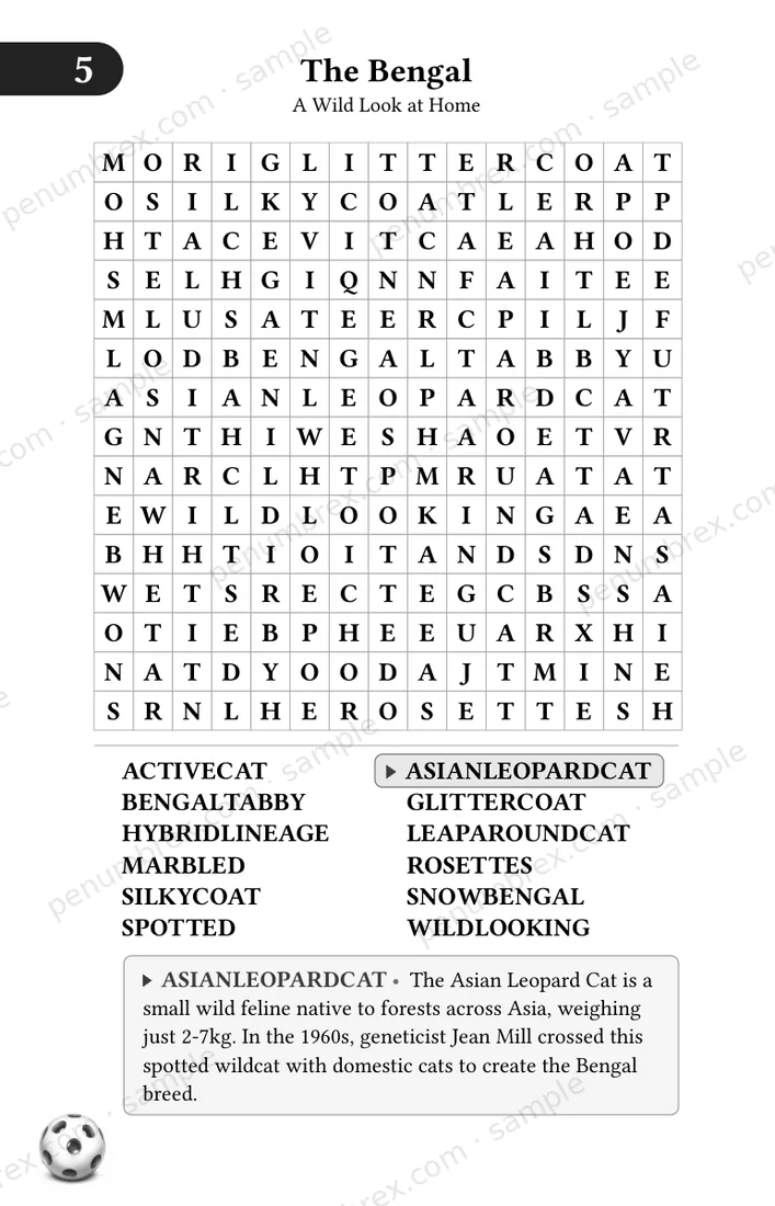 Page 10 of Mini Penumbrex #4 — Cats — Word Search