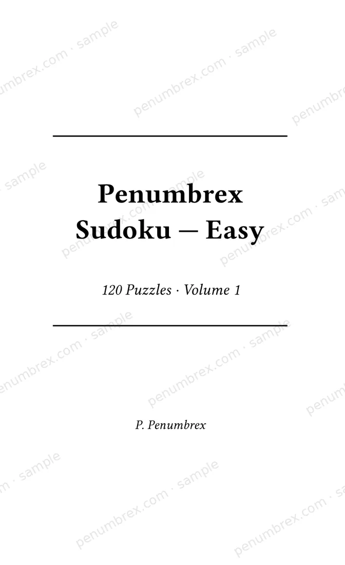 Page 1 of Penumbrex Sudoku — Easy