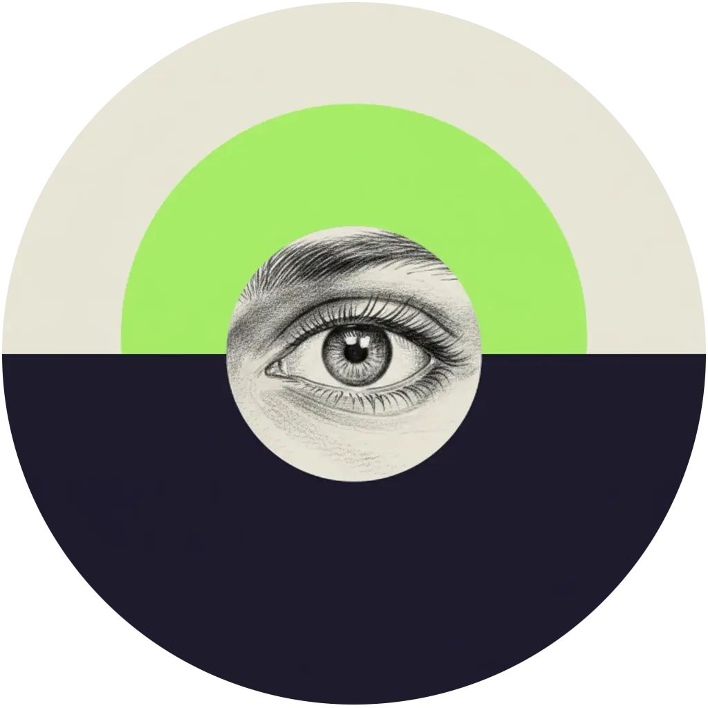 An eye peeking through the Penumbrex Logo